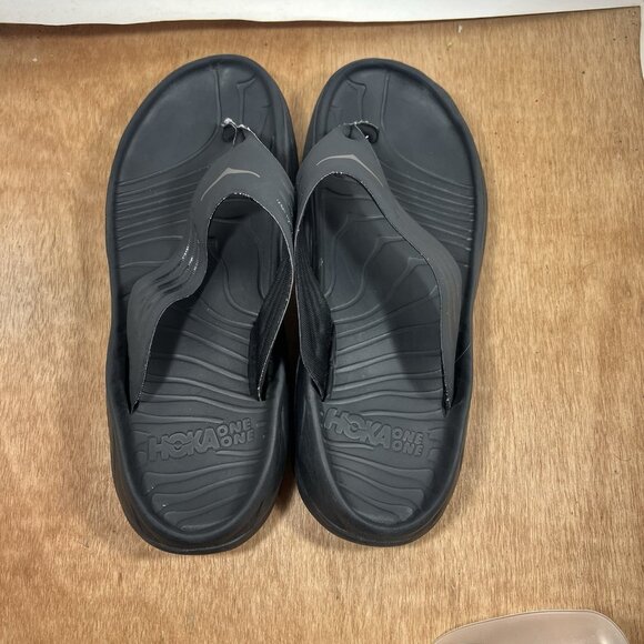 Hoka One One Ora Recovery Flip Flops Slides Sandals Shoes Black Men Size 11 - Picture 5 of 8